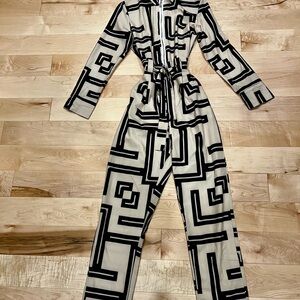 Stylish Black and White Jumpsuit